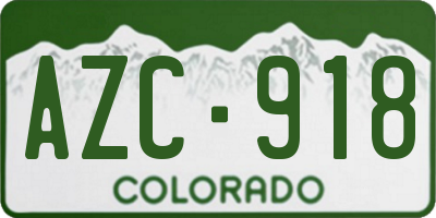 CO license plate AZC918