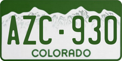 CO license plate AZC930