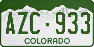 CO license plate AZC933