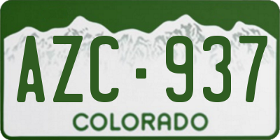 CO license plate AZC937