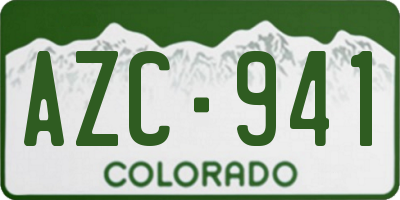 CO license plate AZC941