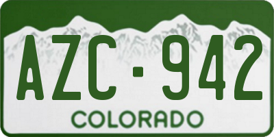 CO license plate AZC942