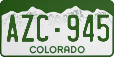 CO license plate AZC945