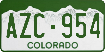 CO license plate AZC954