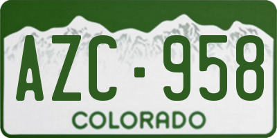 CO license plate AZC958