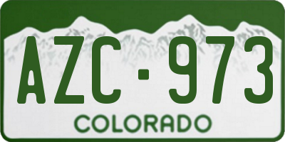 CO license plate AZC973