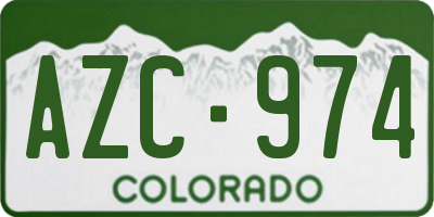 CO license plate AZC974