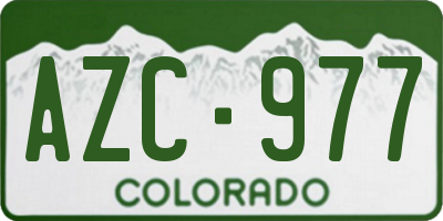 CO license plate AZC977
