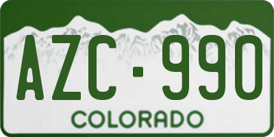 CO license plate AZC990