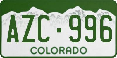 CO license plate AZC996