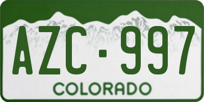 CO license plate AZC997