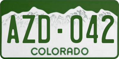 CO license plate AZD042