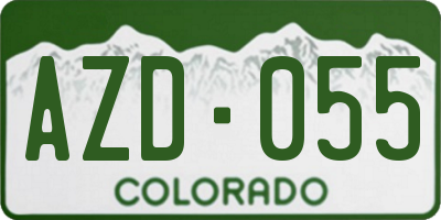 CO license plate AZD055