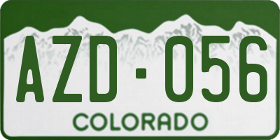 CO license plate AZD056
