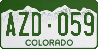 CO license plate AZD059