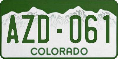 CO license plate AZD061