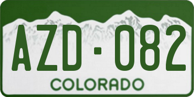 CO license plate AZD082