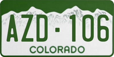 CO license plate AZD106