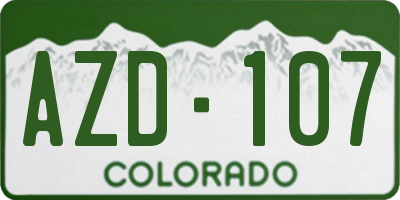 CO license plate AZD107