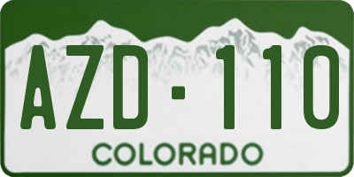 CO license plate AZD110