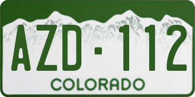 CO license plate AZD112