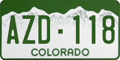 CO license plate AZD118