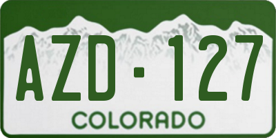 CO license plate AZD127