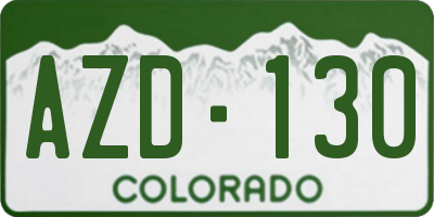 CO license plate AZD130