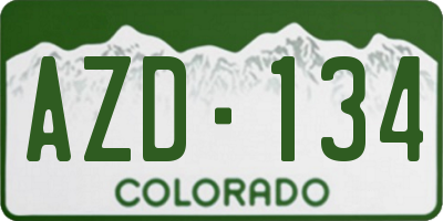 CO license plate AZD134