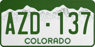 CO license plate AZD137