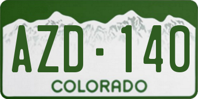 CO license plate AZD140