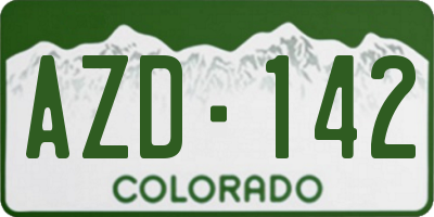 CO license plate AZD142