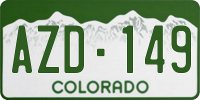 CO license plate AZD149