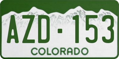 CO license plate AZD153