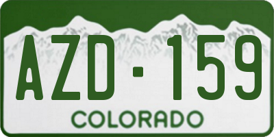 CO license plate AZD159