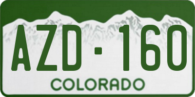 CO license plate AZD160