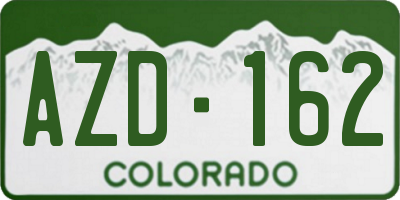 CO license plate AZD162