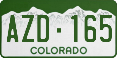 CO license plate AZD165