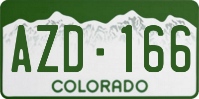 CO license plate AZD166