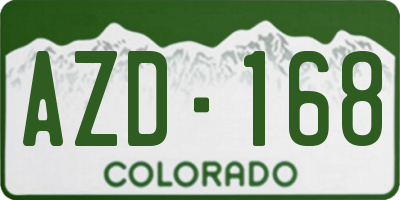 CO license plate AZD168