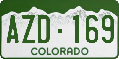 CO license plate AZD169