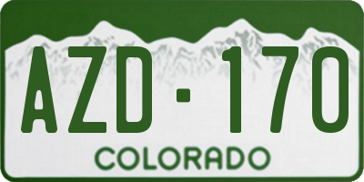 CO license plate AZD170