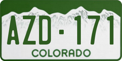 CO license plate AZD171