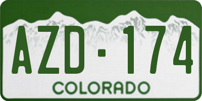 CO license plate AZD174