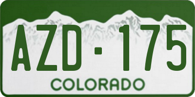 CO license plate AZD175