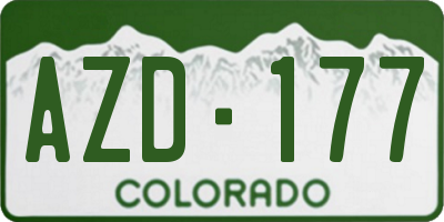 CO license plate AZD177