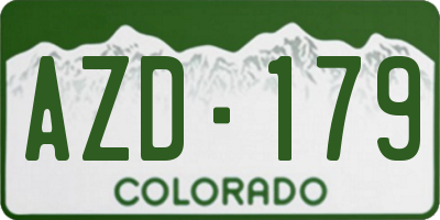 CO license plate AZD179