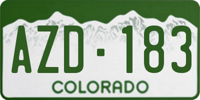 CO license plate AZD183