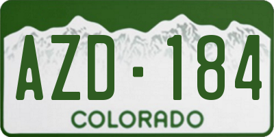 CO license plate AZD184