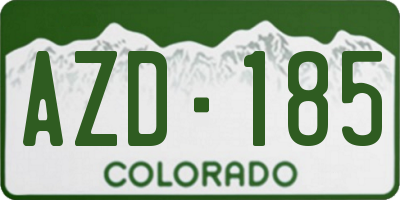 CO license plate AZD185